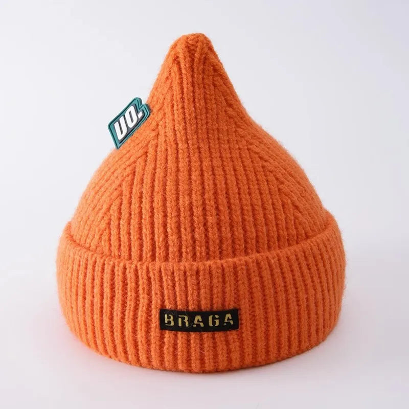 Cute Newborn Knitted Hat Winter Warm Baby Pullover Cap 3-18Month Boys Girls Solid Color Woolen Crochet Bonnet Children Beanies