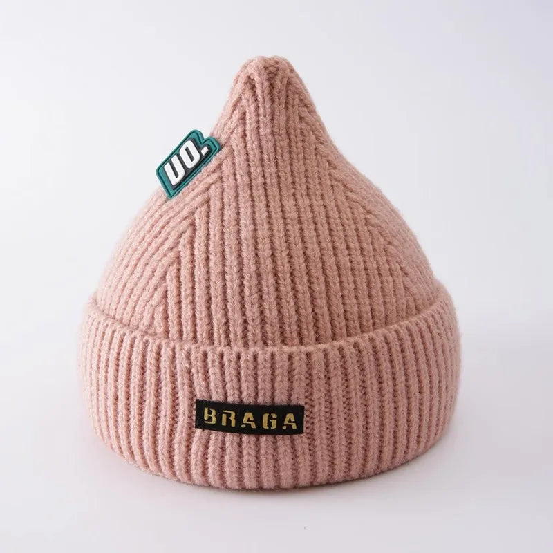 Cute Newborn Knitted Hat Winter Warm Baby Pullover Cap 3-18Month Boys Girls Solid Color Woolen Crochet Bonnet Children Beanies