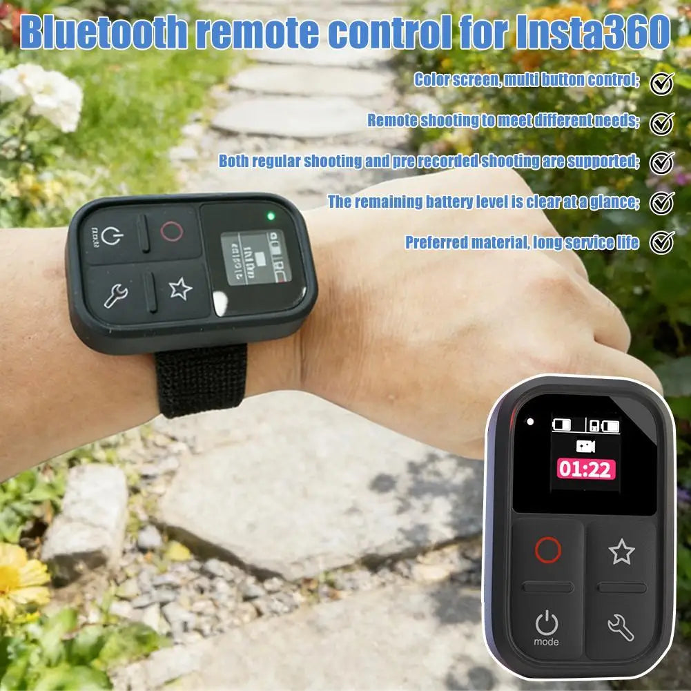 Waterproof Bluetooth Remote For Insta360 X5/X4/X3/GO3S/AcePro2 - IPX8 Waterproof, Bluetooth 5.0 Action Camera Accessory