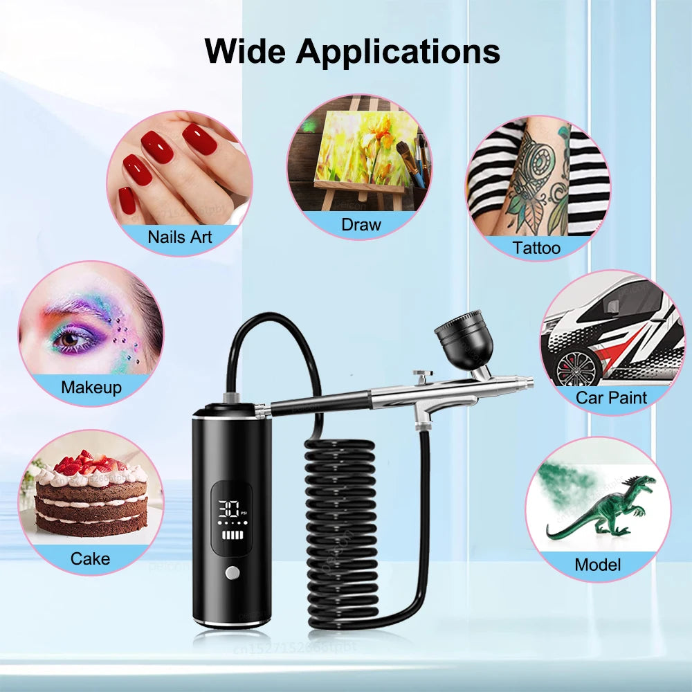 Airbrush with Compressor Portable Airbrush Painting Mini Spray Gun for Painting Paint Crafts Airbrush Compressor Paint Spray Gun