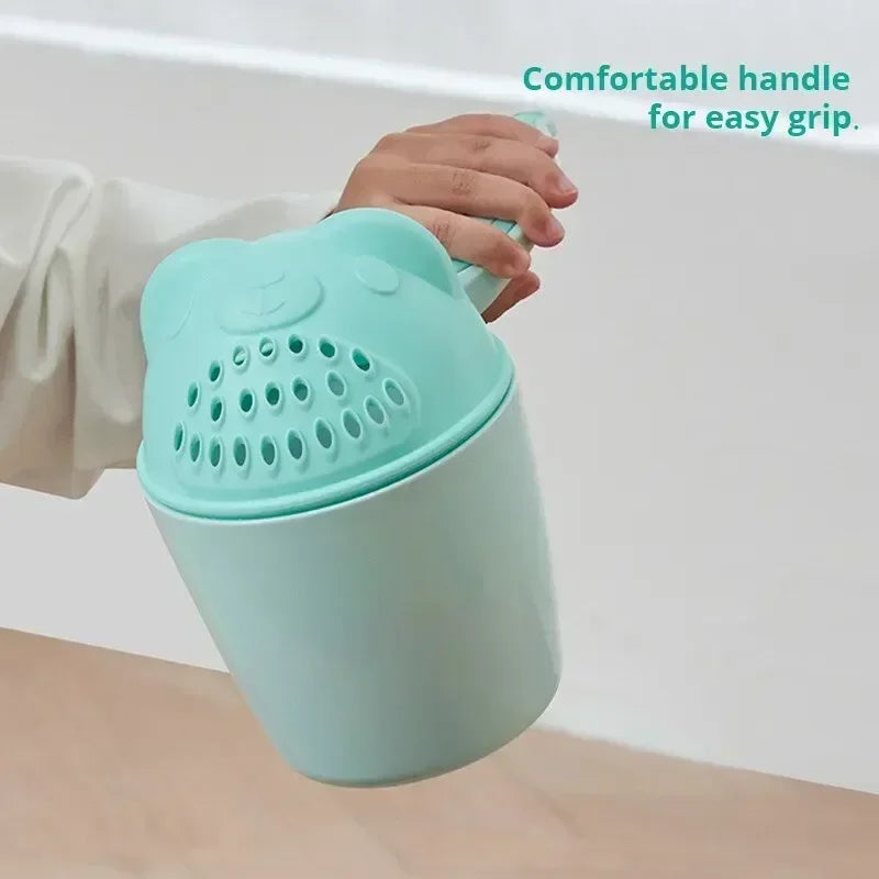 Cute Cartoon Baby Bath Spoons Baby Shower Toddle Shampoo Cup  with Protect Kid Eyes Washing Hair Cup Kids Bathing Tool