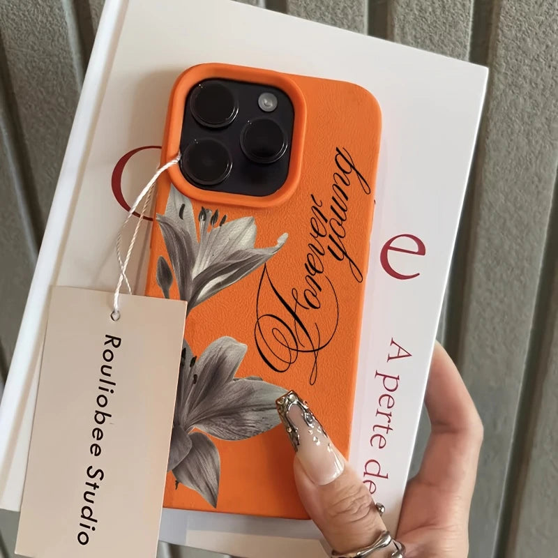 Ink-style Lily Pattern Phone Case For iPhone 17 Pro Max 16 15 14 13 12 11 XS Max X XR 7 8 Plus 16E 17 Air Shockproof Soft Cover
