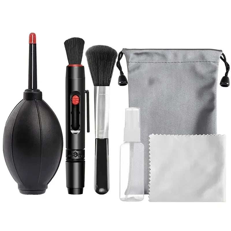 Digital Mirrorless Camera Cleaning Kit Professional DSLR Lens Carbon Tip Cleaning Pen Air Dust Blower Fiber Cloth Cleaning Set