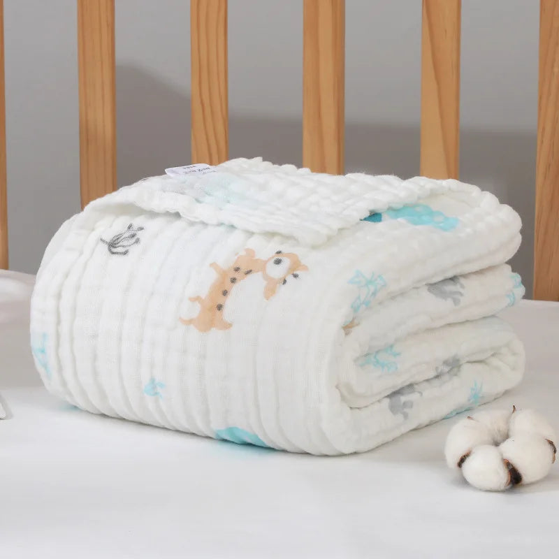 6 Layers Muslin Swaddle Baby Blankets Newborn Cotton Baby Blanket Bath Quilt Solid Newborn Swaddle Baby Boy Girl Blanket