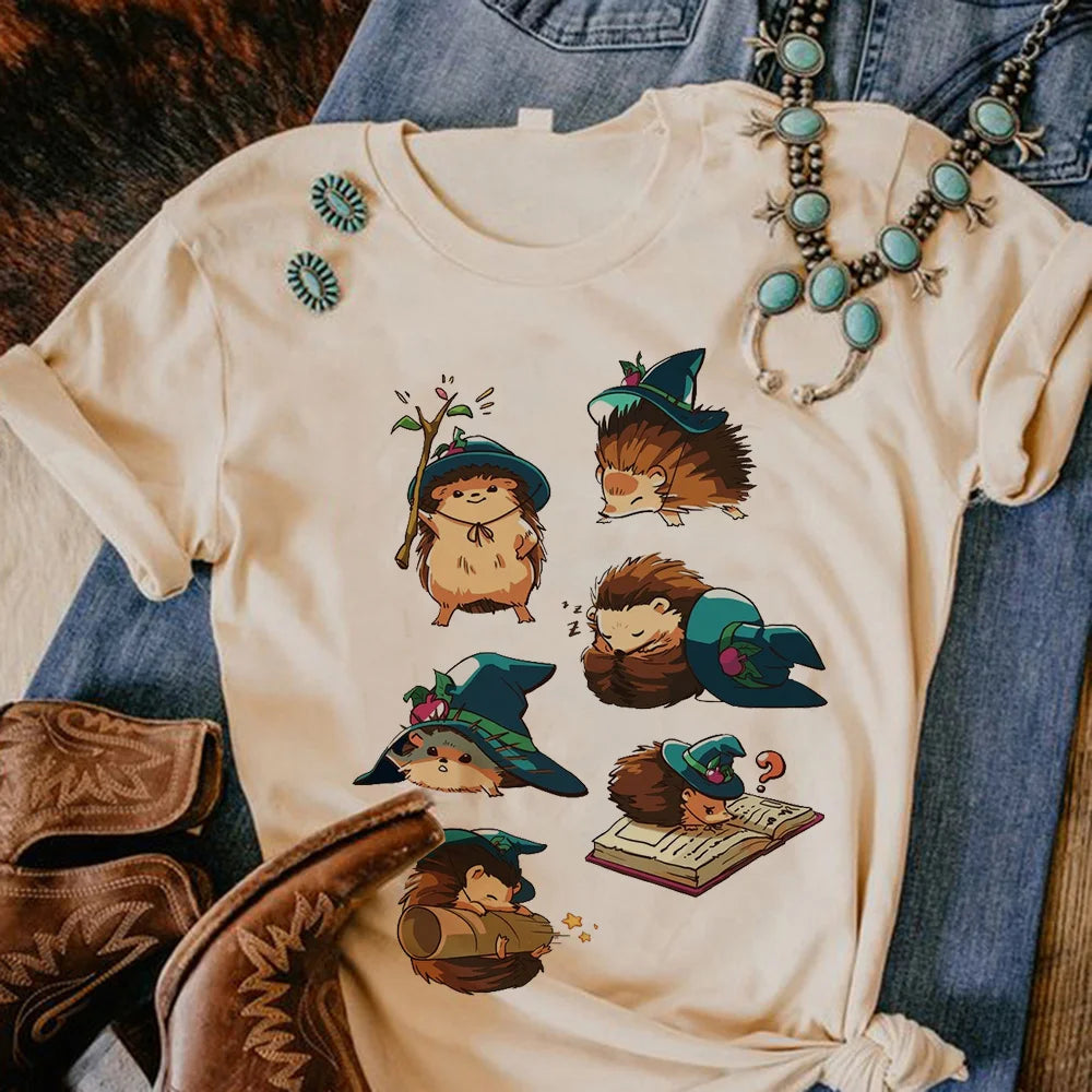 Hedgehog top women anime streetwear graphic top female comic y2k clothes