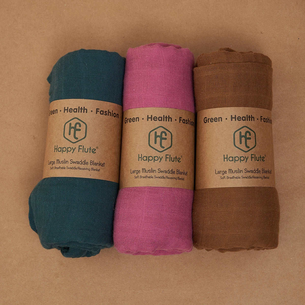 HappyFlute New 3Pcs Set 2layer Bamboo Cotton Soft Muslin SKIN-Friendly Swaddles Newborn Wrap Infant Baby Blankets