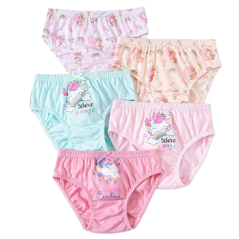 5 Pieces/Set Princess Cartoon Kids Panties For Girls Queen Elsa Patterns Girls Briefs Pure Cotton Children Underwear Soft Panty
