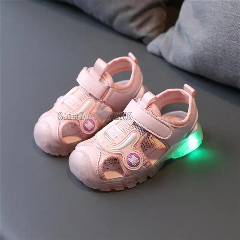 Children Led Glowing Sandals Girls Light Up Non-slip Luminous Boy Kids Fashion Casual Beach Shoes
