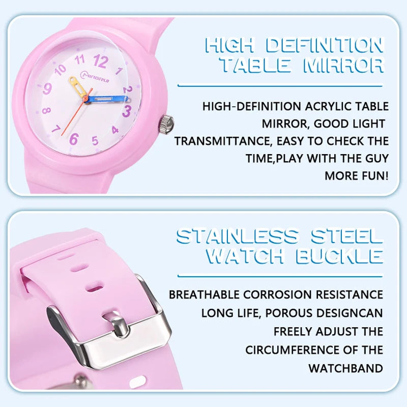 3-12-year-old Watches Primary Secondary School Students Simple Digital Waterproof Boys Girls Children Fashion Quartz Clock Watch