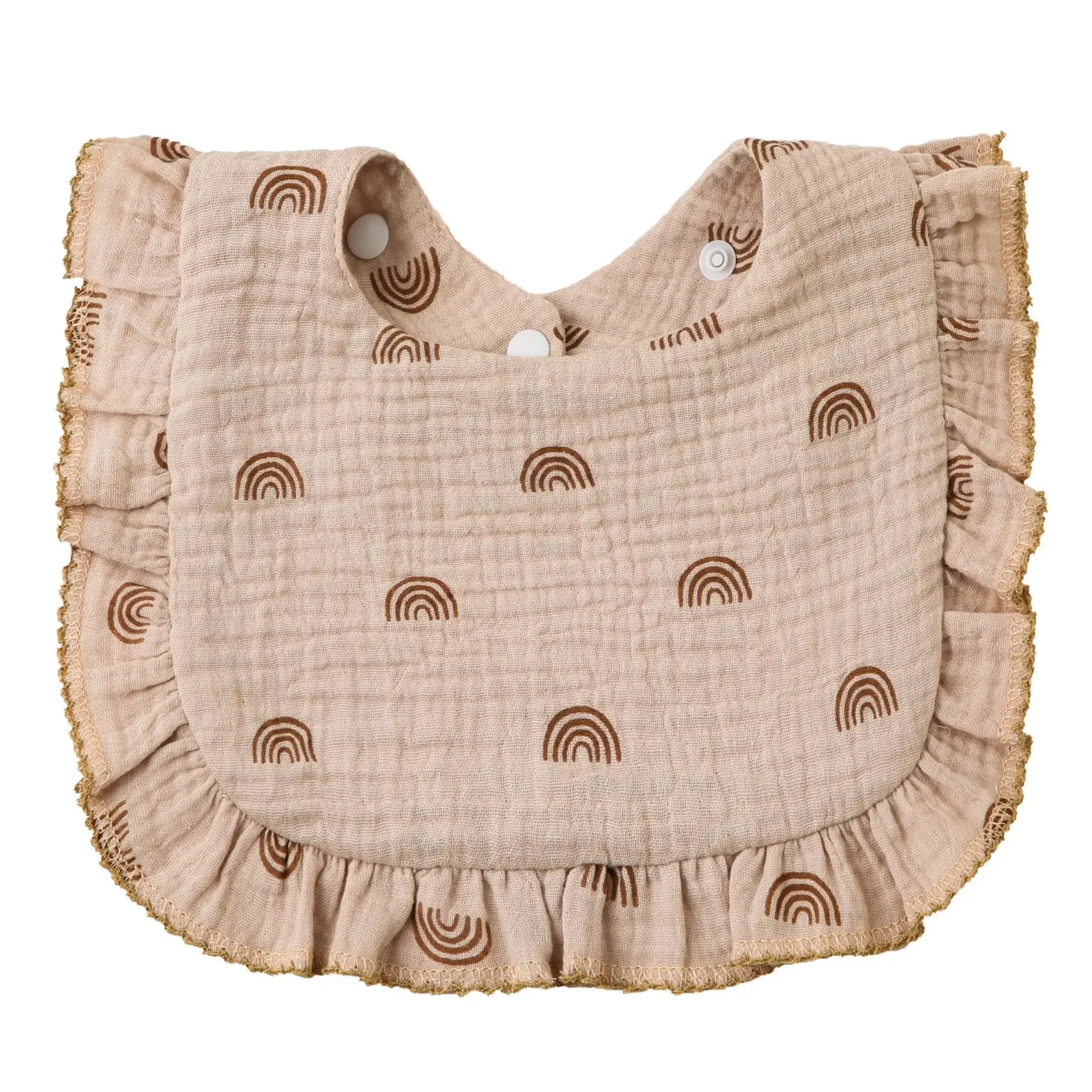 Cotton Baby Bib Infant Muslin Burp Cloths Girls Feeding Bibs Drool Saliva Towel Toddler Ruffle Floral Bib Babies Accessories