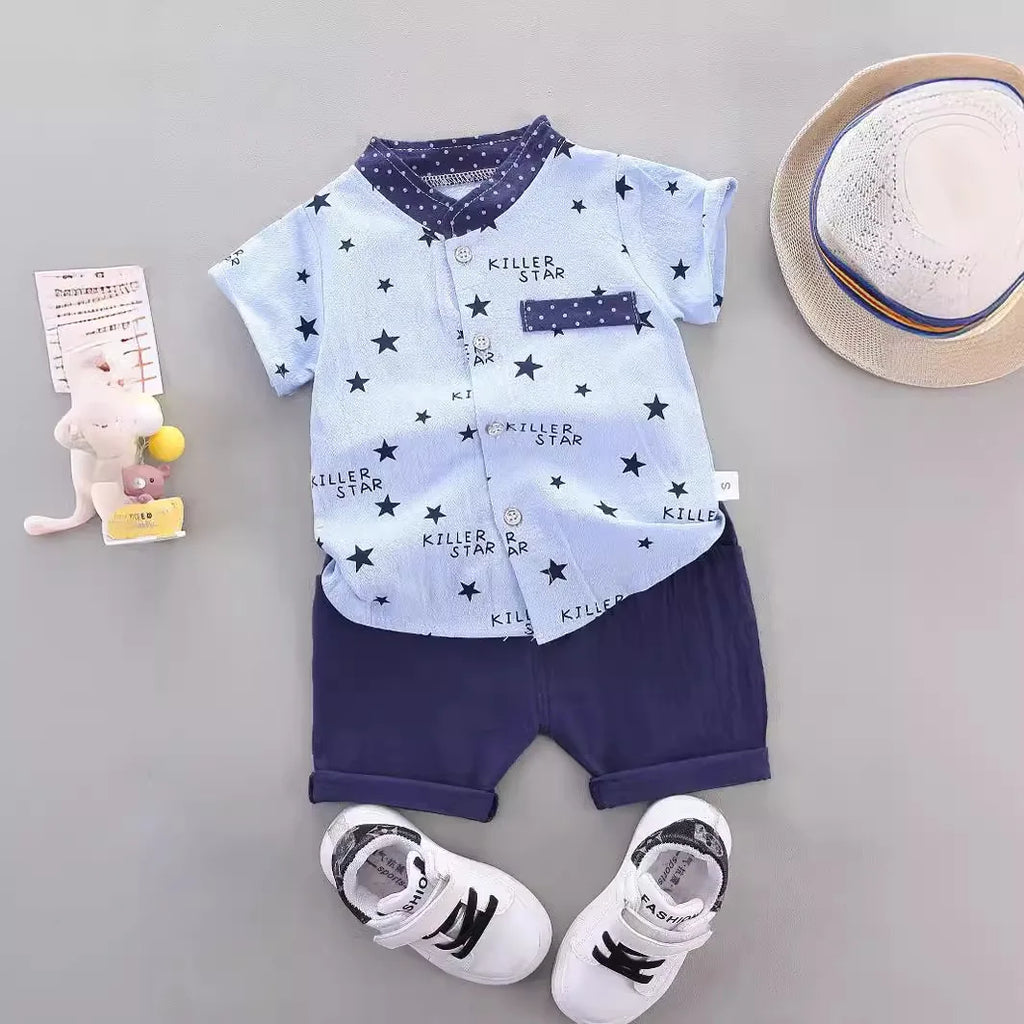 Children's clothing summer Korean version thin baby suit cartoon trendy casual two-piece set