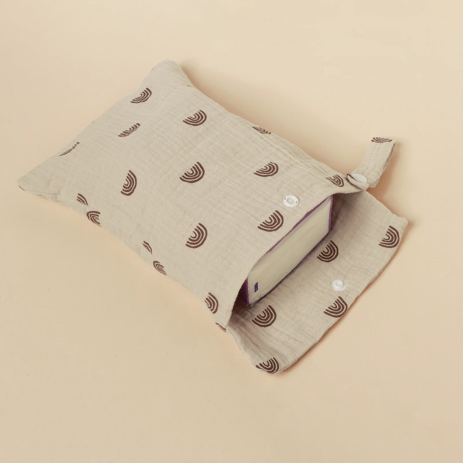 100%Cotton Multi Functional Foldable Single Pocket Baby Outdoor Diaper Storage Bag Baby Bottle Stroller Hanging Bag