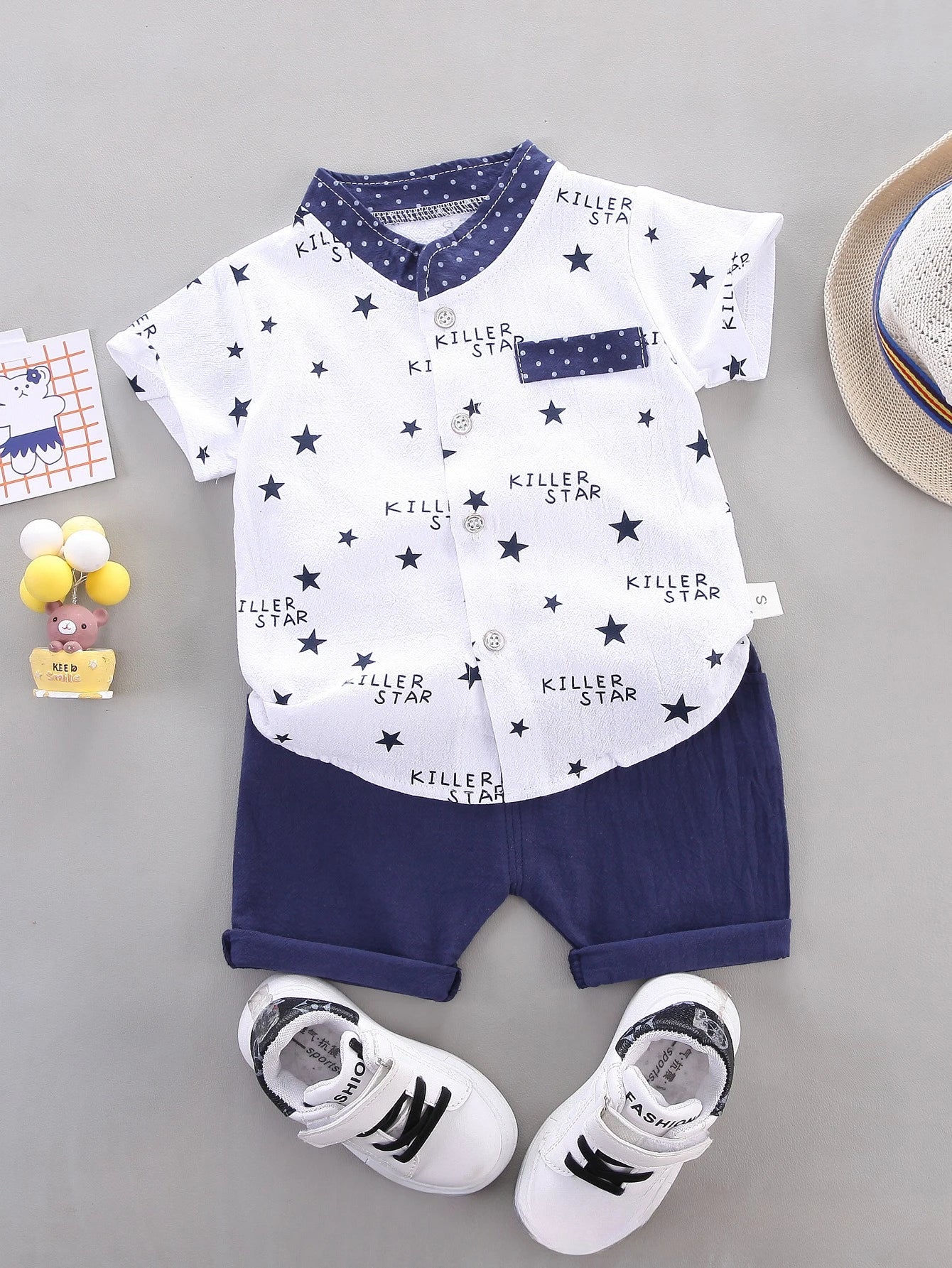 Children's clothing summer Korean version thin baby suit cartoon trendy casual two-piece set