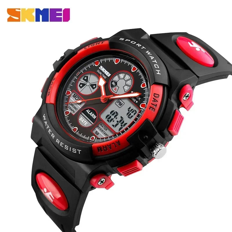 SKMEI 1163 Sport Electronic Quartz Watches for Girl Boy Military Digital Children Dual Display Waterproof Kids Wristwatches 1451