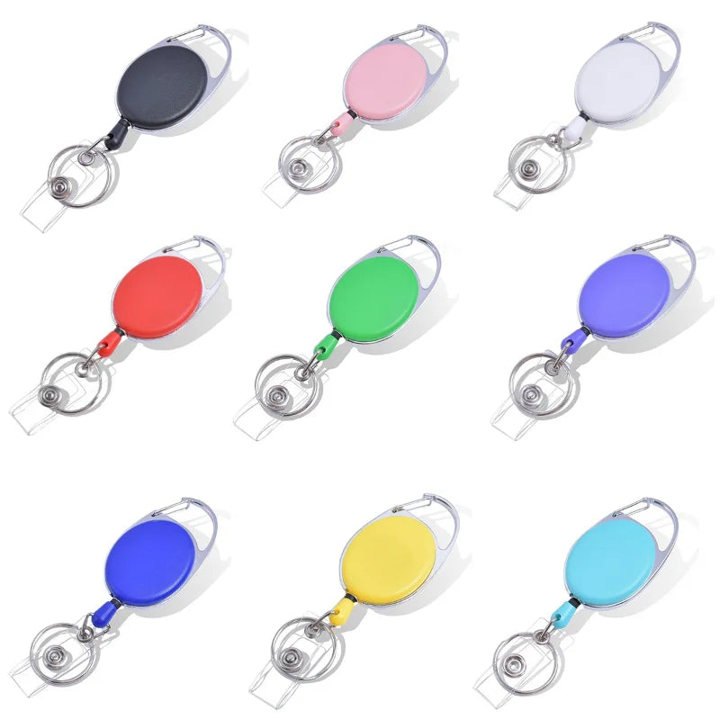Retractable Keychain Anti Lost ID Badge Key Holder With Elastic Steel Wire Rope Backpack Charm Accessories