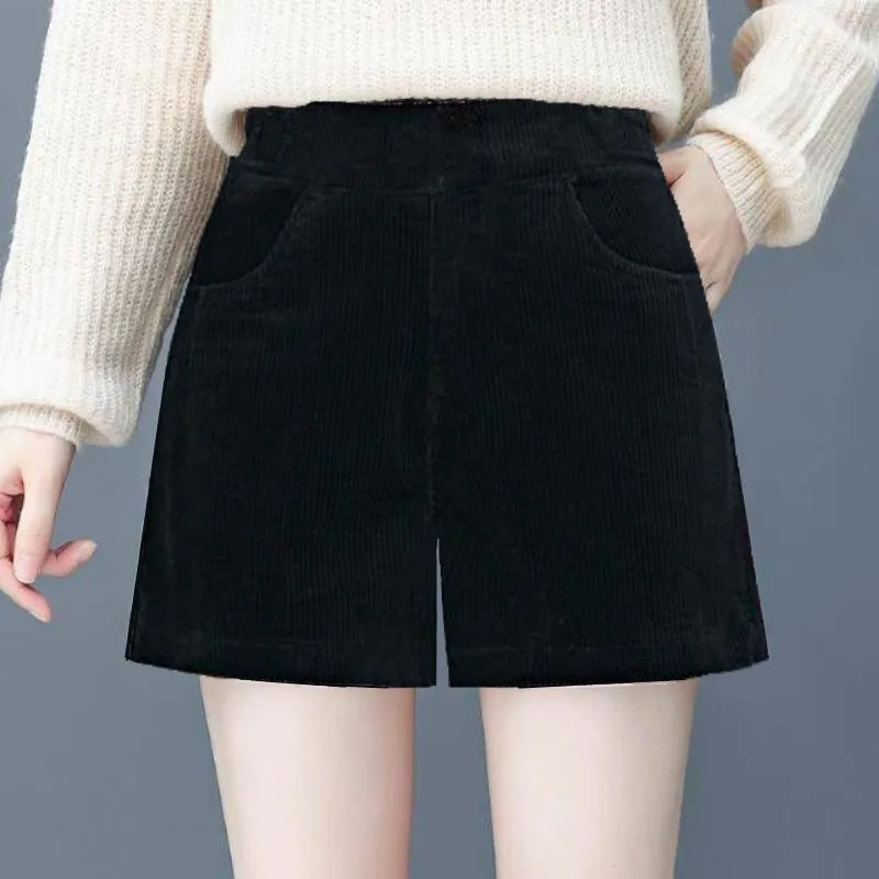 Thickened Fleece Wide Leg Pants Women's Casual Straight Cut Velvet Slimming Versatile Autumn Winter Fashion High Waist Trousers
