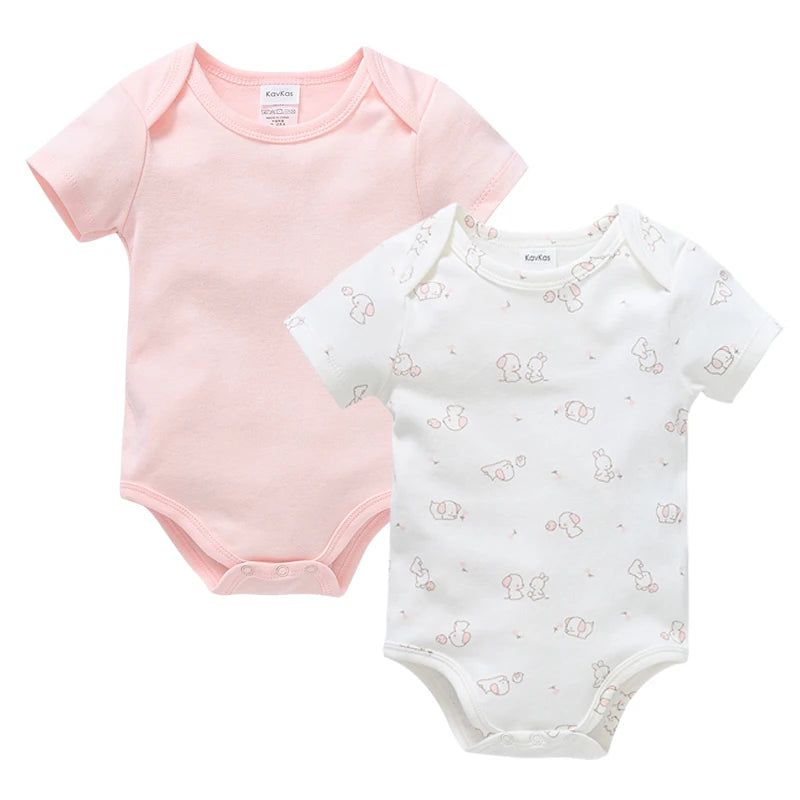 2 Pieces New Arrival Baby Girls Rompers 100% Cotton Soft Kids Bodysuit Newborn Blank Clothing Set
