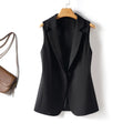 Fashionable Spring and Autum Sleeveless Suit Vest for Women's Workplace Elegant Versatile Slim Suit Collar Vest Top Jacket