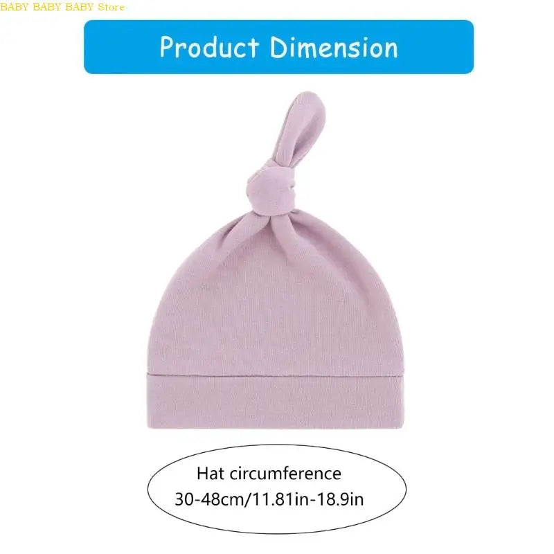 Q81A Elastic Baby Knotted Hat Comfortable Stretchy Newborns Fetal Caps Breathable Brimless Design for Kids 0 to 24 Month