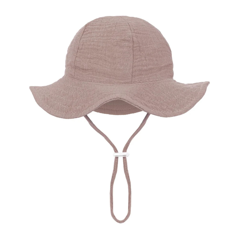 Baby Cotton Bucket Hats New Children Sunscreen Outdoor Caps Boys Girls Print Panama Hat Unisex Beach Fishing Hat For 3-12 Months