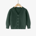 95% Cotton Children Soft Loose Knitted Sweater V Neck Button Cardigans Jacket Full Sleeve Casual Knitwear Boys Girls Coat Jumper