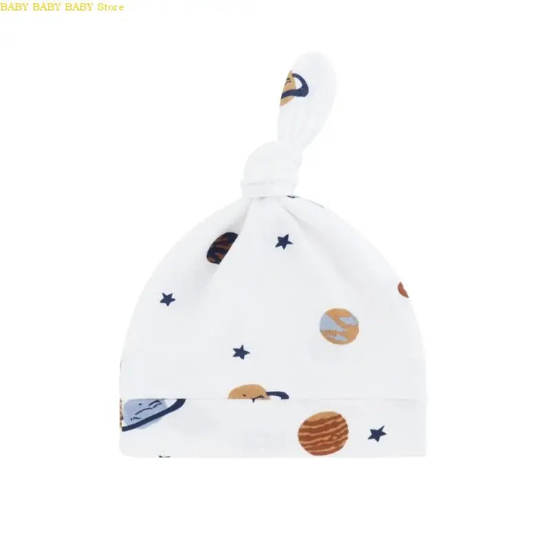 Q81A Elastic Baby Knotted Hat Comfortable Stretchy Newborns Fetal Caps Breathable Brimless Design for Kids 0 to 24 Month