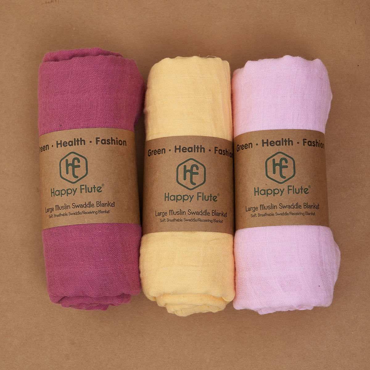 HappyFlute New 3Pcs Set 2layer Bamboo Cotton Soft Muslin SKIN-Friendly Swaddles Newborn Wrap Infant Baby Blankets