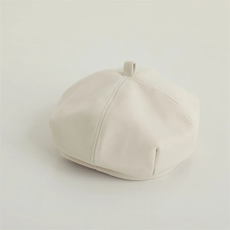 Autumn Children Beret Japanese Girl Octagonal Hat Solid Color Fashion Kids Pumpkin Hats Baby Artist Painter Cap 1-5year Toddler