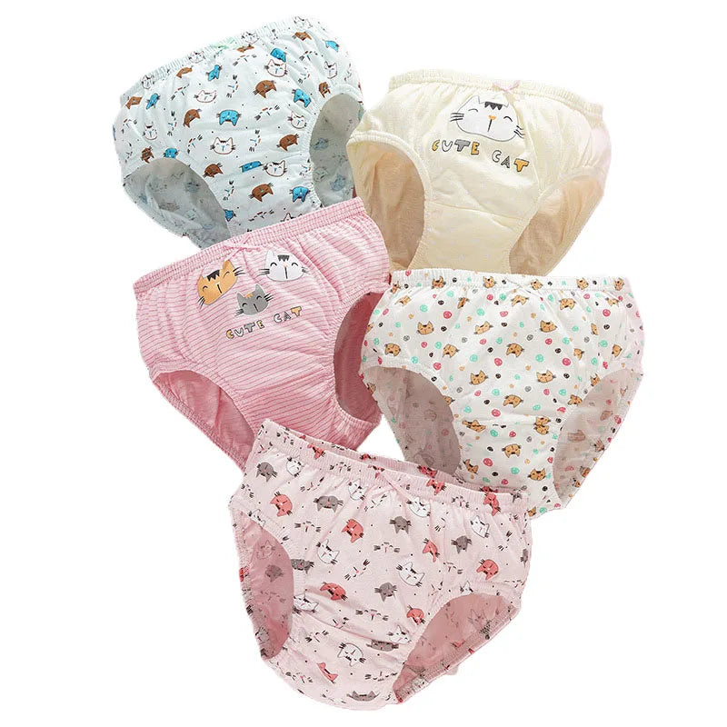 5 Pieces/Set Princess Cartoon Kids Panties For Girls Queen Elsa Patterns Girls Briefs Pure Cotton Children Underwear Soft Panty