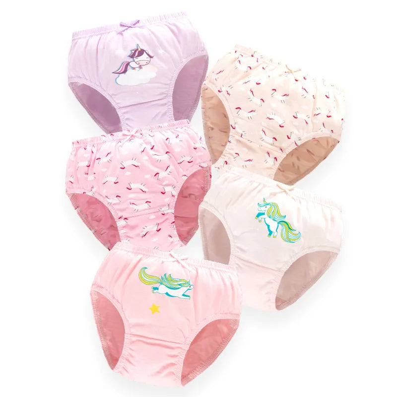 5 Pieces/Set Princess Cartoon Kids Panties For Girls Queen Elsa Patterns Girls Briefs Pure Cotton Children Underwear Soft Panty