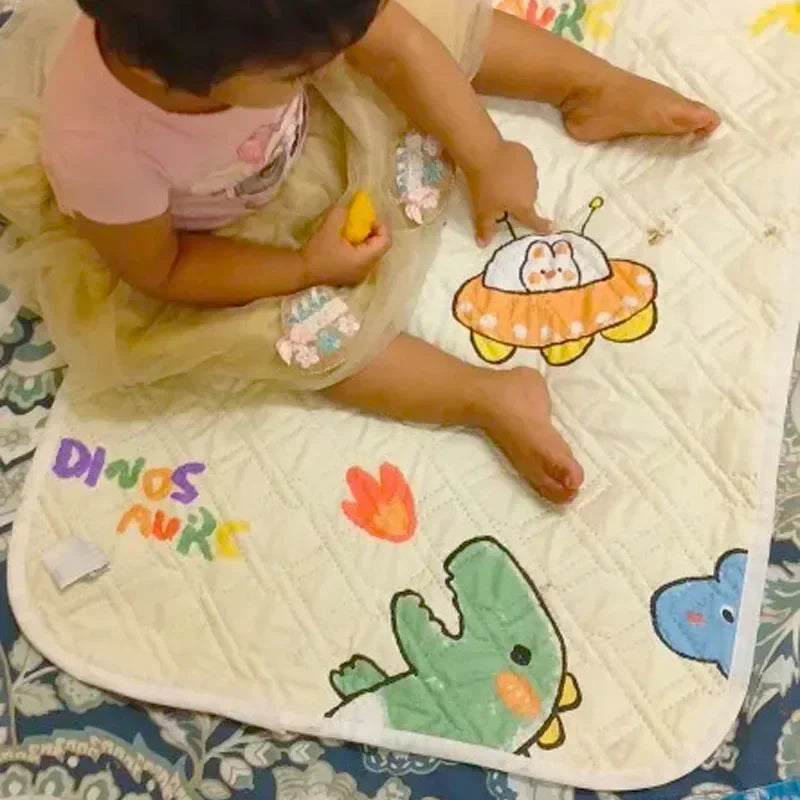 Cute Waterproof Washable Mattress Urine Mat for Baby Toddlers Cartoon Bed Protector Diaper Bedding Urine Pads Cloth Breathable