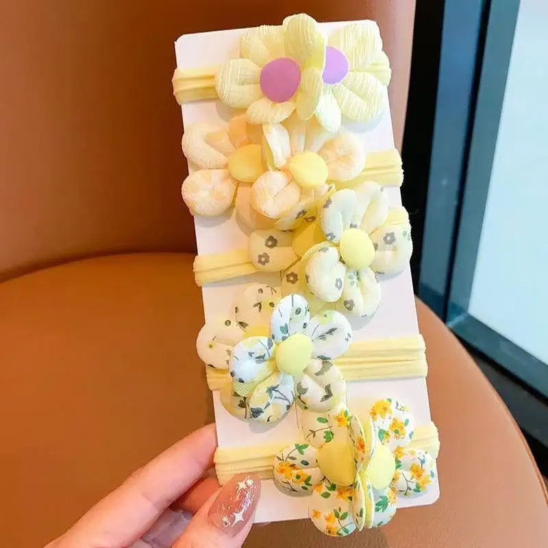 5Pcs/Lot Sweet Flower Hair Ties Fashion Elastic Children Hairband Hair Ropes Hair Accessories Scrunchies Gifts Daily Wear