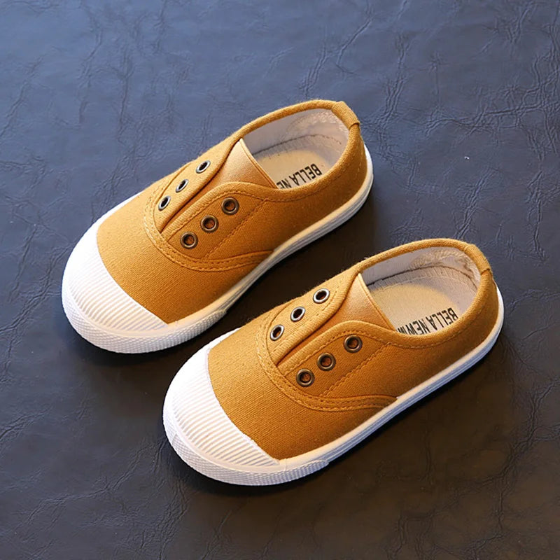 2026 Spring Summer Kids Shoes For Boys Girls Insole 13.5-18CM Candy Color Children Casual Canvas Sneakers Soft Fashion Shoes