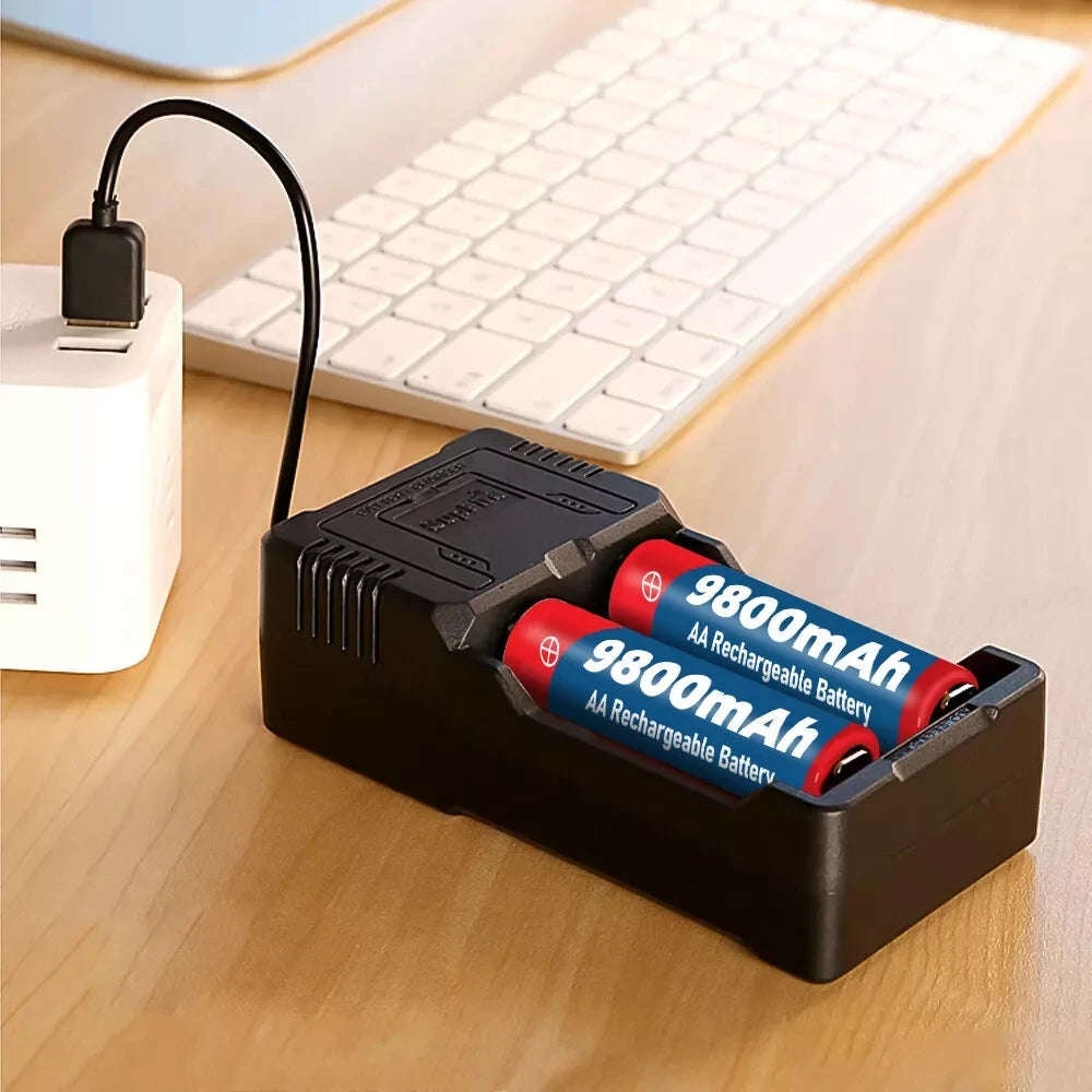 High Capacity 9800mAh 1.5V AA Rechargeable Alkaline Battery Durable for Camera, Microphone, Toy, LED Devices