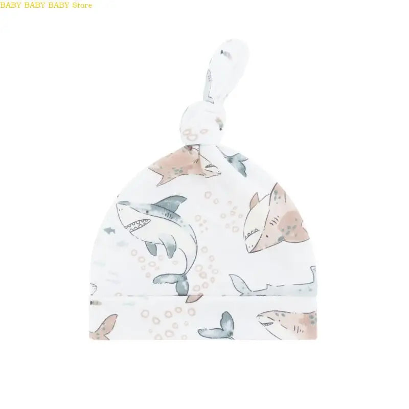 Q81A Elastic Baby Knotted Hat Comfortable Stretchy Newborns Fetal Caps Breathable Brimless Design for Kids 0 to 24 Month