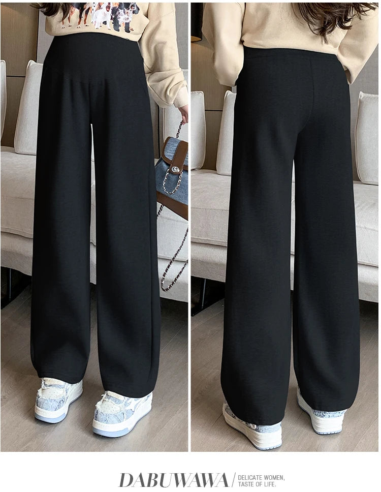 M-4XL Pregnant Women Cotton Fleece Radish Pants Autumn Ankle-length Maternity Corduroy Trousers High Waist Pregnancy Sweatpants
