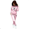 New Fashion Women's Hoodie Set Feather Flying Swallow Print Long Sleeve Pullover Hoodie Two Piece Women's Sportswear