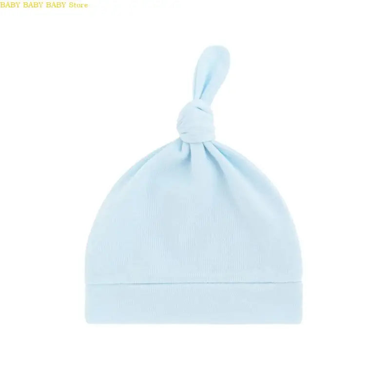 Q81A Elastic Baby Knotted Hat Comfortable Stretchy Newborns Fetal Caps Breathable Brimless Design for Kids 0 to 24 Month