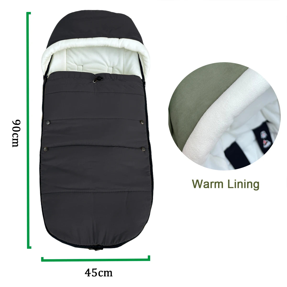 Universal Stroller Accessories Warm Footmuff Compatible with Babyzen YOYO, YOYO+, YOYO2, Stokke YO3, and Bugaboo Strollers