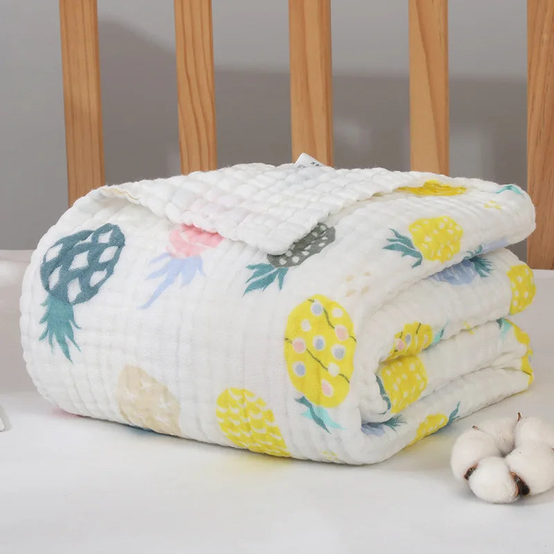 6 Layers Muslin Swaddle Baby Blankets Newborn Cotton Baby Blanket Bath Quilt Solid Newborn Swaddle Baby Boy Girl Blanket