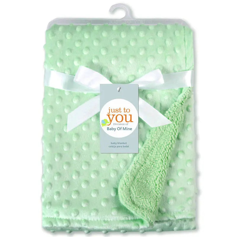 75*120CM Autumn Baby Blanket Warm Double Layer Swaddle Wrap Newborn Thermal Soft Fleece Bath Towel Baby Stroller Blanket