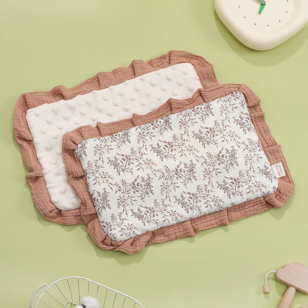 Newborn Baby Flat Pillow Cartoon Printed Baby Pillow Cotton New Born Cloud Pillow Four Seasons Universal Pillow Cushion