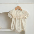 2024 New Summer Sisters Clothes Girls Princess Dress Toddler Baby Bodysuits Short Sleeved Cotton Print Kids Party Dress