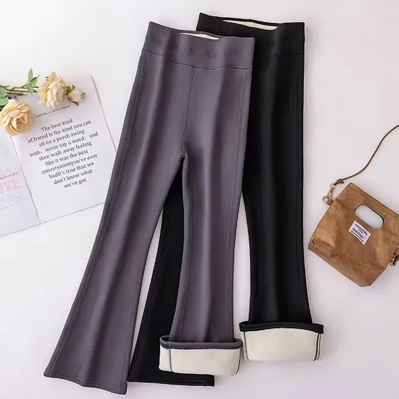 Girls' Shark Pants Plush Thicken Trousers for Kids Autumn Winter Children's Leggings Teenager Yoga Flared Pants Baby Tights