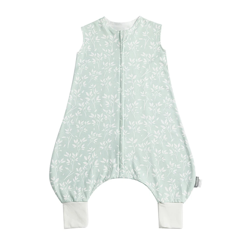 Bib-Style Sleeping Bag With Split Legs Single Layer All-Cotton Lightweight To Keep Baby Cool In Spring And Autumn