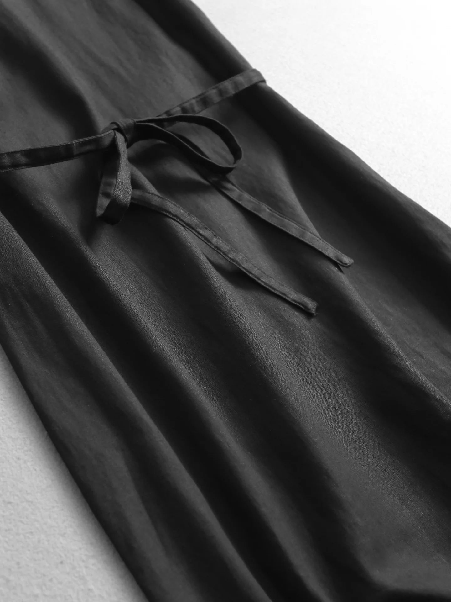 Mixed Cotton Linen Waist-Cinching Slim Fit round Neck Sleeveless Midi Dress Casual Breathable Comfortable Skin-friendly Summe...