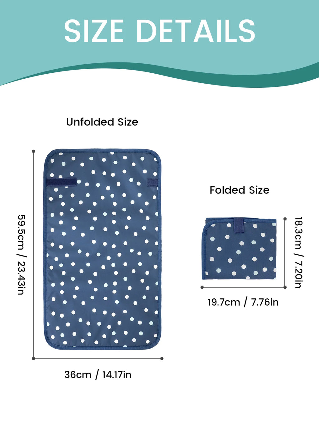 Portable Diaper Changing Pad, Easy Wipe Clean - Foldable Waterproof Baby Changing Mat for Diaper Bag,