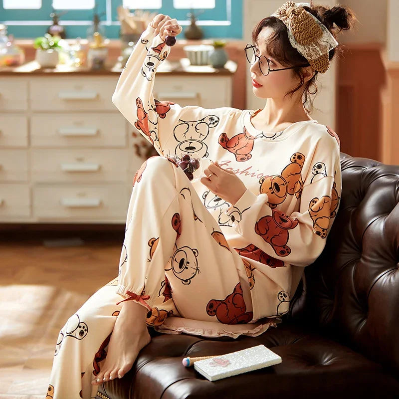Breastfeeding Pajamas Breast Feeding Nightwear Maternity Nursing Pajama Sets Autumn Maternity Nursing Sleepwear Pregnancy Pyjama