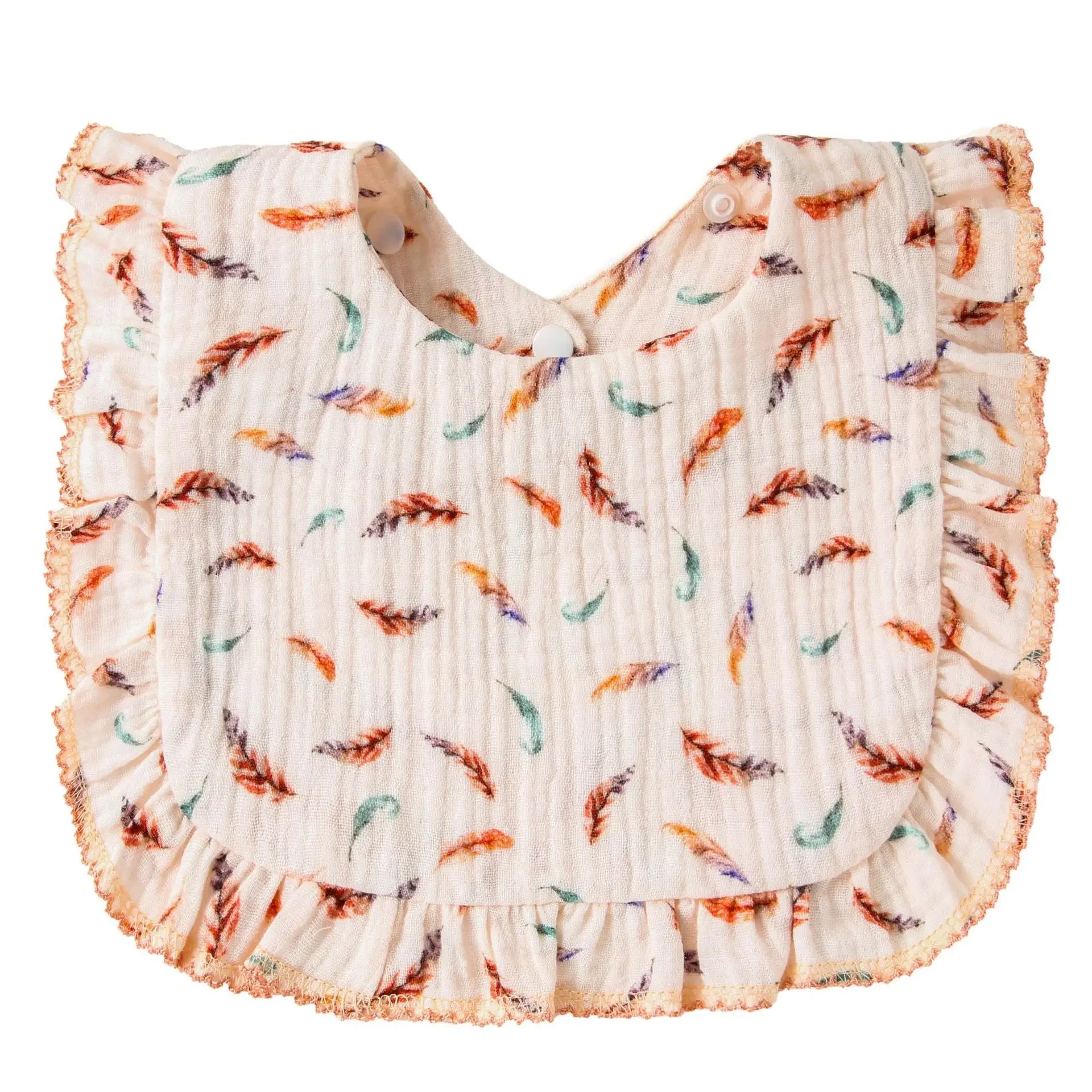 Cotton Baby Bib Infant Muslin Burp Cloths Girls Feeding Bibs Drool Saliva Towel Toddler Ruffle Floral Bib Babies Accessories