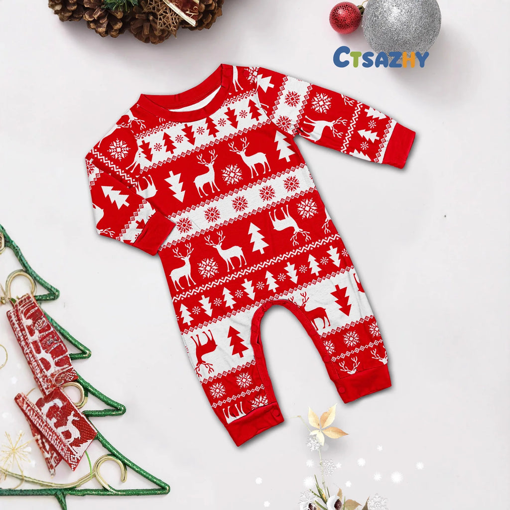 2026 New Christmas Family Look Pajamas Short Sleeve O Neck Sleepwear Dad Mom Kids Matching Pajamas Set Cute Print 2 Pieces Suit
